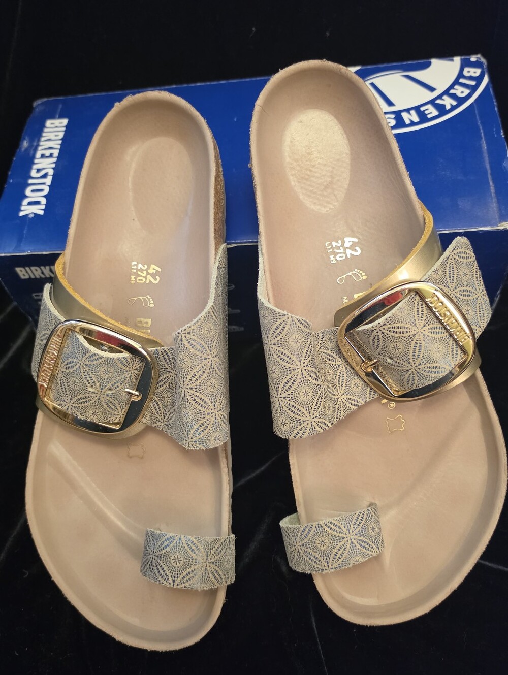 RARE! Birkenstock Women’s Hex Blue Miramar Big Buckle Sandals 42 Regular - Picture 2 of 5